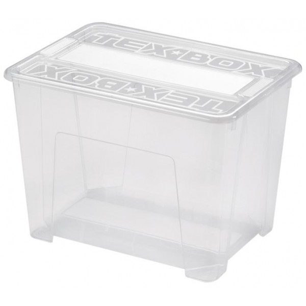 Plastový úložný box s vekom HEIDRUN TexBox 21l