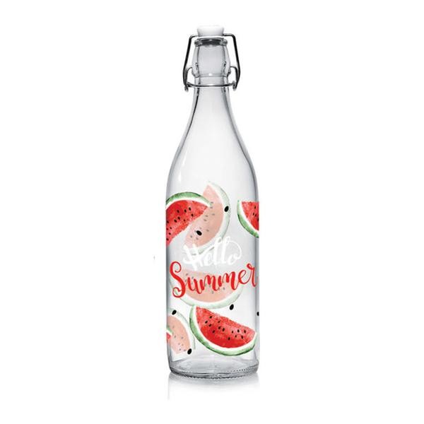 Sklenená fľaša s patentným uzáverom CERVE 1000ml HELLO SUMMER COCO