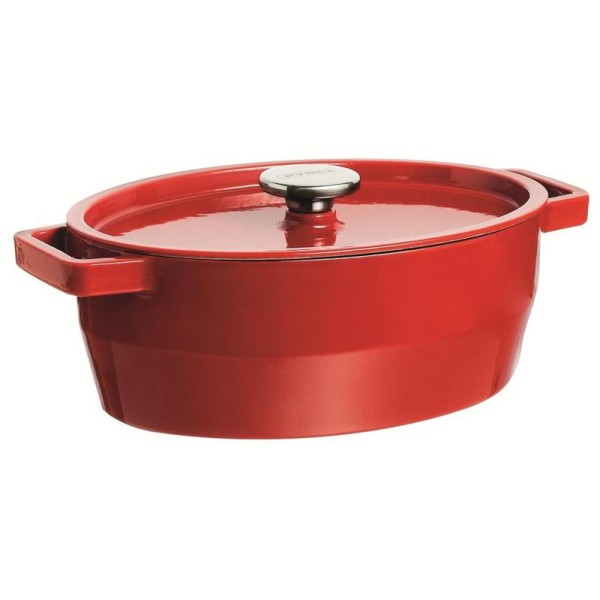 LIATINOVÝ KASTRÓL S POKRIEVKOU PYREX 6L, 33X25CM, ČERVENÝ