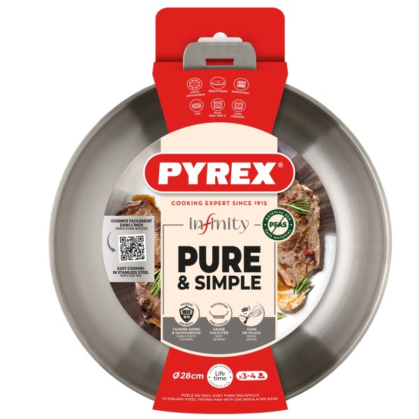PÁNEV INFINITY 28CM PYREX NEREZ ODNÍMAT.RUKOJET