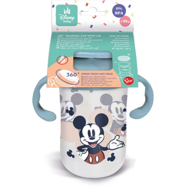TRÉNINGOVÝ HRNČEK S DRŽADLAMI MICKEY 395 ML