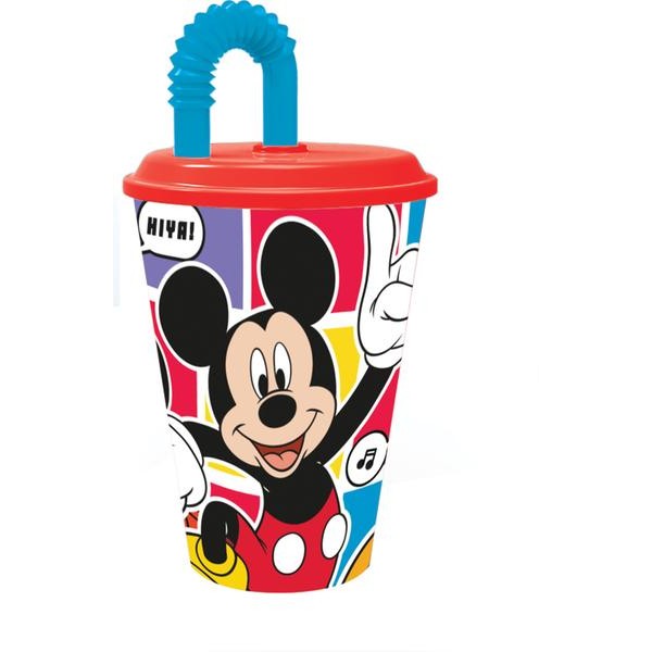 Plastový téglik so slamkou MICKEY 430ml