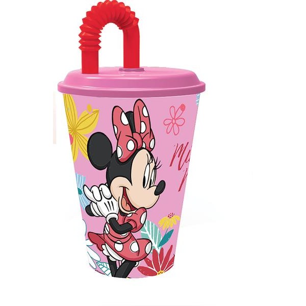 Plastový téglik so slamkou MINNIE 430ml