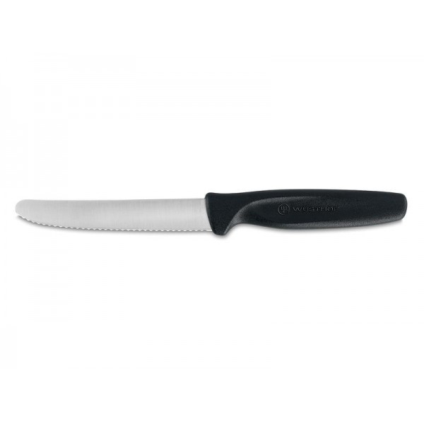 Univerzálny nôž WÜSTHOF 10cm vrúbkované ostrie, čierny