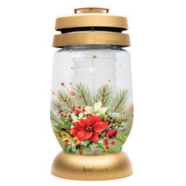 Cintorínsky lampáš BOLSIUS 22cm červený kvet