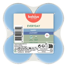 SVÍČKY ČAJOVÉ MAXI HAPPY LAUNDRY, SADA 4KS
