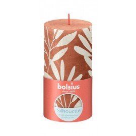 Rustikálna sviečka 13 cm Bolsius korálová / šalvia