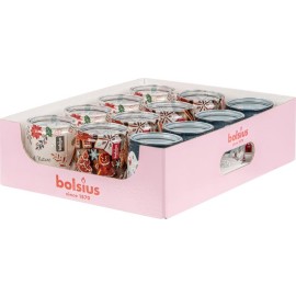 Vonná sviečka v skle BOLSIUS 23 hodín MIX vianočných motívov