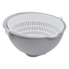 Plastové cedidlo na šalát KEEEPER 2v1 šedé
