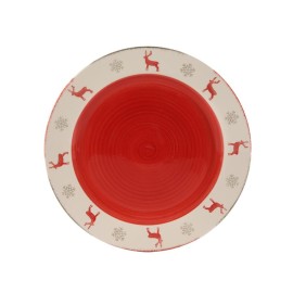 Vianočný keramický plytký tanier 26,5 cm sob