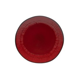 Keramický dezertný tanier RHODES 22cm červeno/čierny