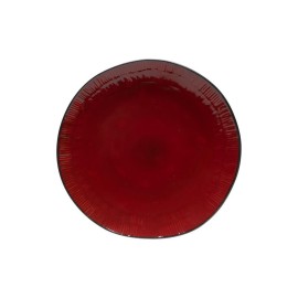 Keramický plytký tanier RHODES 27cm červeno/čierny
