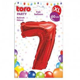 Balónik fóliový TORO XL číslica "7" 60cm
