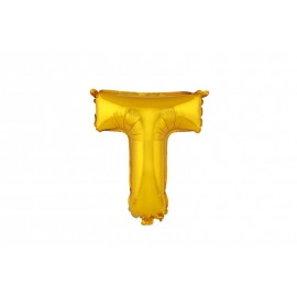 Balónik písmenko "T" TORO 30cm zlatá