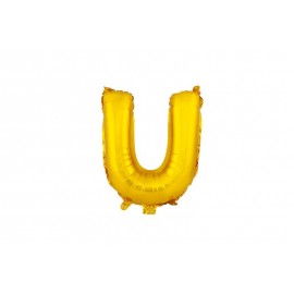Balónik písmenko "U" TORO 30cm zlatá