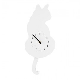 Nástenné hodiny TORO biela mačka 40cm