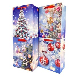 Papierová darčeková taška TORO 32x26x12cm MIX vianočný sneh