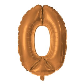 Balónik fóliový TORO číslica 0 30cm bronzový