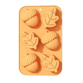 Silikónová forma na muffiny 6ks TORO 27x17cm žalude a listy