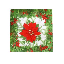 VIANOČNÉ HVIEZDIČKOVÉ OBRÚSKY 3VRSTVOVÉ 33X33CM