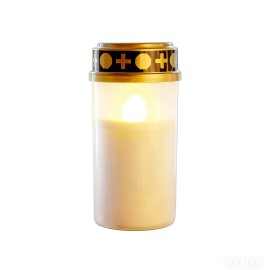 HŘBITOVNÁ SVIEČKA 2AA 6X10CM TEPLÁ BIELA LED BIELA