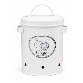 NÁDOBKA NA ZELENINU S POTLAČOU CIBULE 14×21 CM Z POZINKOVANEJ OCELE