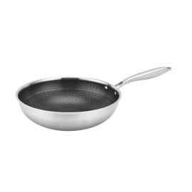 Nerezová panvica WOK KITCHISIMO Chef 28cm nepriľnavý povrch