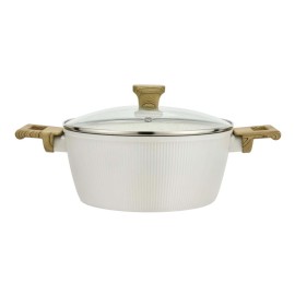 Kastról s pokrievkou KITCHISIMO Bianco 24cm nepriľnavý povrch