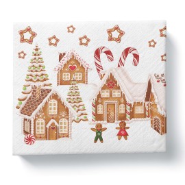 Papierové obrúsky 33x33cm 3vrstvé Perníčková dedinka 20ks