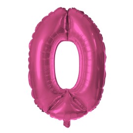 Balónik fóliový TORO číslica 0 30cm ružový
