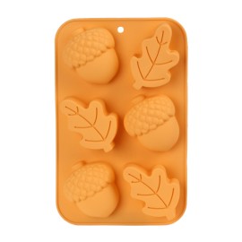 Silikónová forma na muffiny 6ks TORO 27x17cm žalude a listy