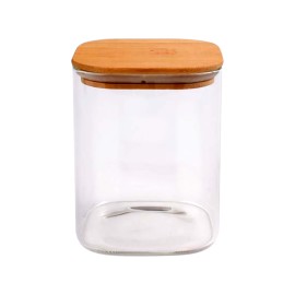 POHÁR S BAMBUSOVÝM VIEČKOM 930ML BOROSILIKÁTOVÝ 10X12,7CM