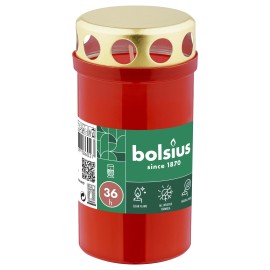 Cintorínska sviečka BOLSIUS 36 hodín červená