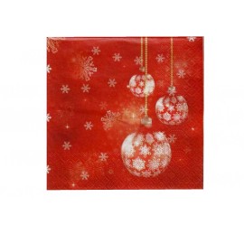 VIANOČNÉ OBRÚSKY ČERVENÉ 3VRSTVOVÉ 33X33CM