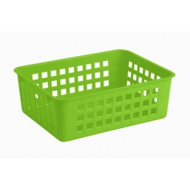 Košík stohovateľný, plast, svetlo zelený