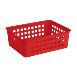 Košík stohovateľný, plast, červený