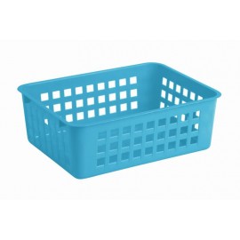 Košík stohovateľný, plast, modrý
