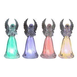 Vianočná dekorácia LED anjel 11,5cm MIX farieb