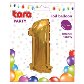 Balónik fóliový TORO číslica 1 30cm