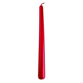 Kónická sviečka 24,5cm PROVENCE metalická červená
