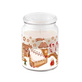 Vonná sviečka v skle PROVENCIA 95 hodín perníčková dedinka