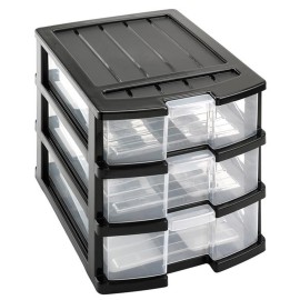 Plastový regál 3 zásuvky HEIDRUN 34x25x23.5cm MIX farieb