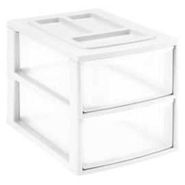 Plastový regál 2 zásuvky HEIDRUN 38x27x26cm MIX farieb