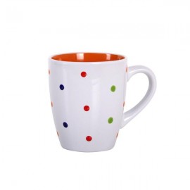Hrniec s bodkami, keramický, 400ML, 9x10,5cm, ASSORT
