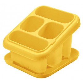 Plastový odkvapkávač na príbory s podnosom TONTARELLI žltý