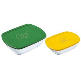 Súprava sklenených dóz s viečkom PYREX 1200ml a 2500ml