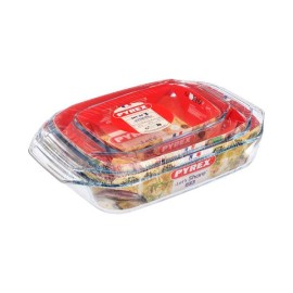 Sklenený pekáč PYREX 3ks 1,4l, 3l a 4l borosilikát