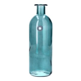 Sklenená váza fľaša WALLFLOWER 20,5cm petrolej