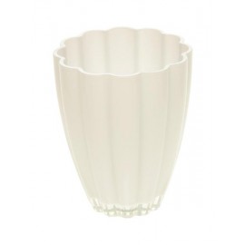 Sklenená váza BLOOM 17cm biela
