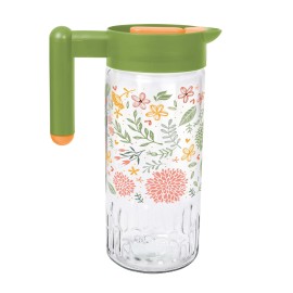 Sklenený džbán s viečkom TORO 1,46 l botanica
